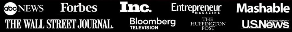 Media logos - ABC News, CNBC, Fox Business, Forbes, Wall Street Journal, Bloomberg, Inc, New York Times